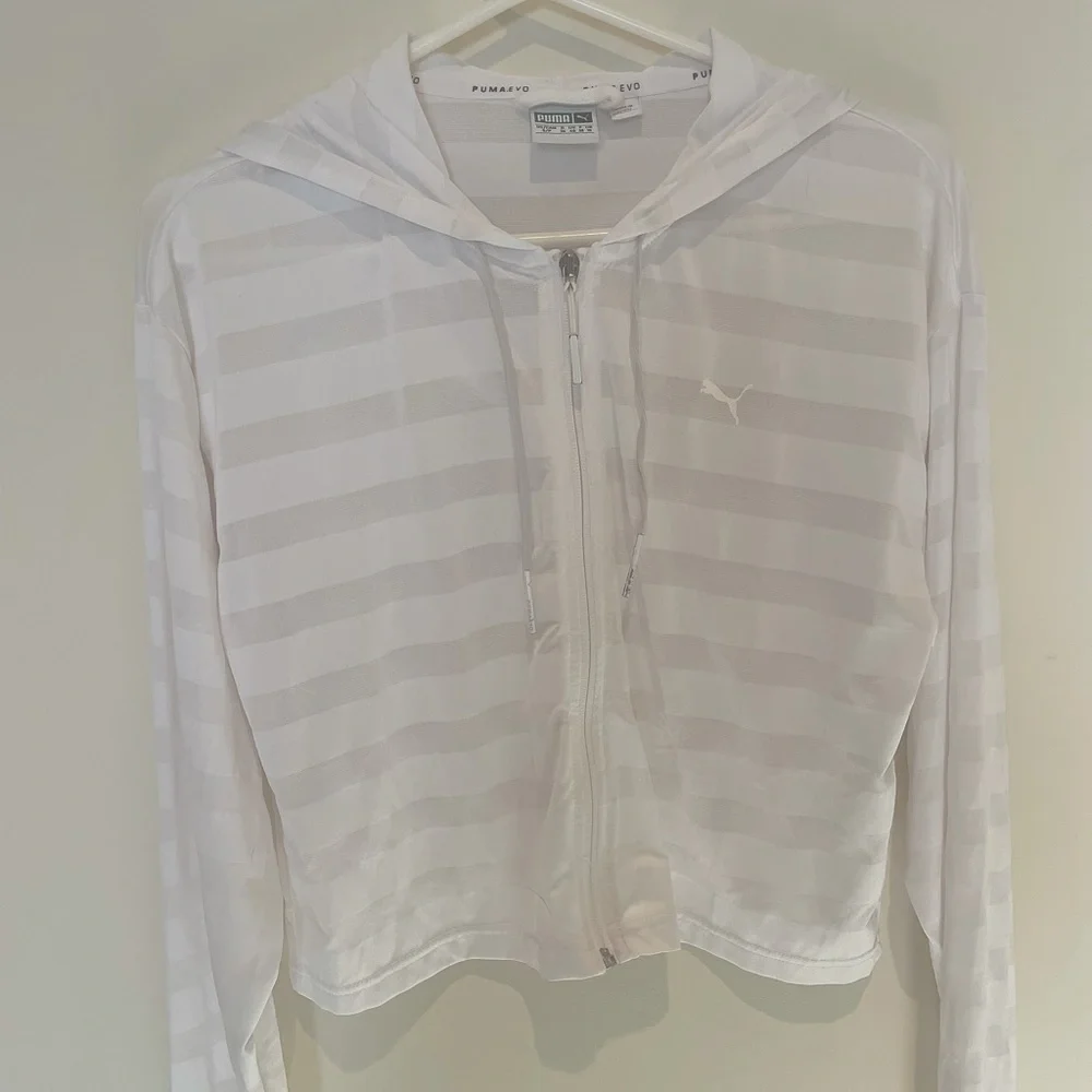 Puma White Lightweight Full-Zip Jacket - Picture 2 of 7